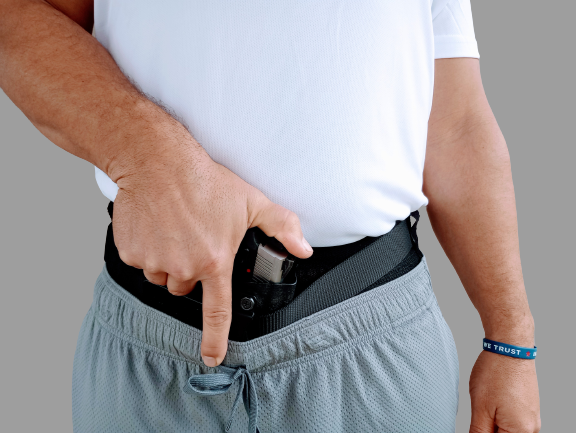 Phantom Belt better than a belly band holster. Concealed carry in gym shorts